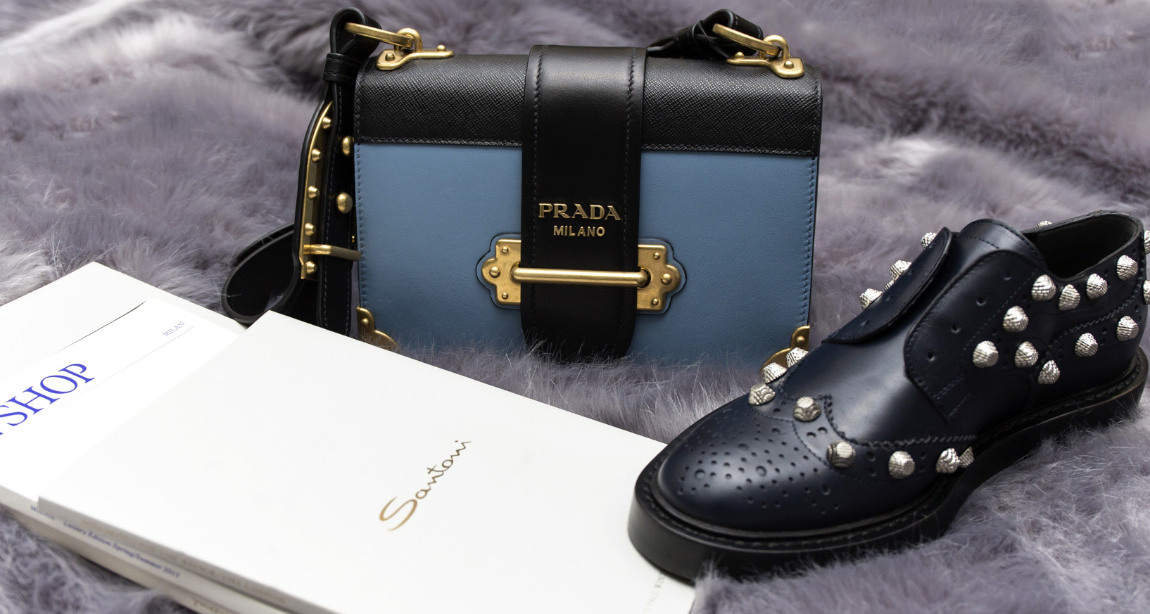 Prada Leather Cahier shoulder bag